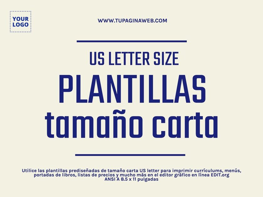 Plantillas editables en formato carta US letter editable online gratis ANSI A