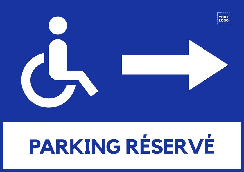 Design éditable de panneau pour parking réservé pour handicapés