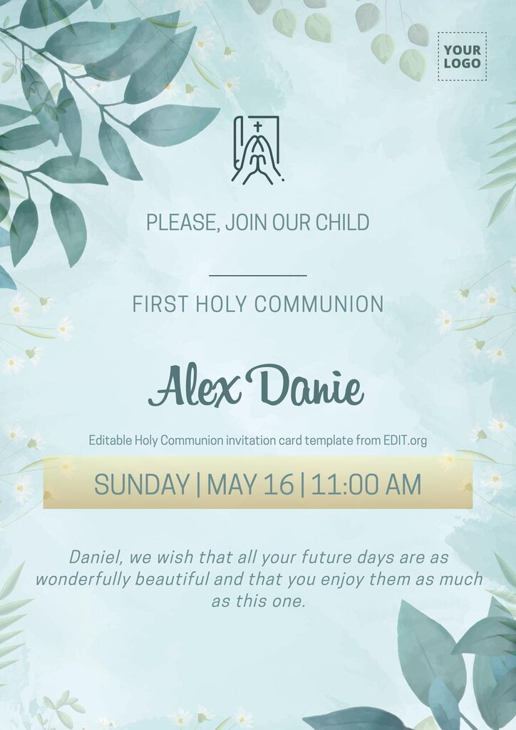 First holy communion invitation cards free download