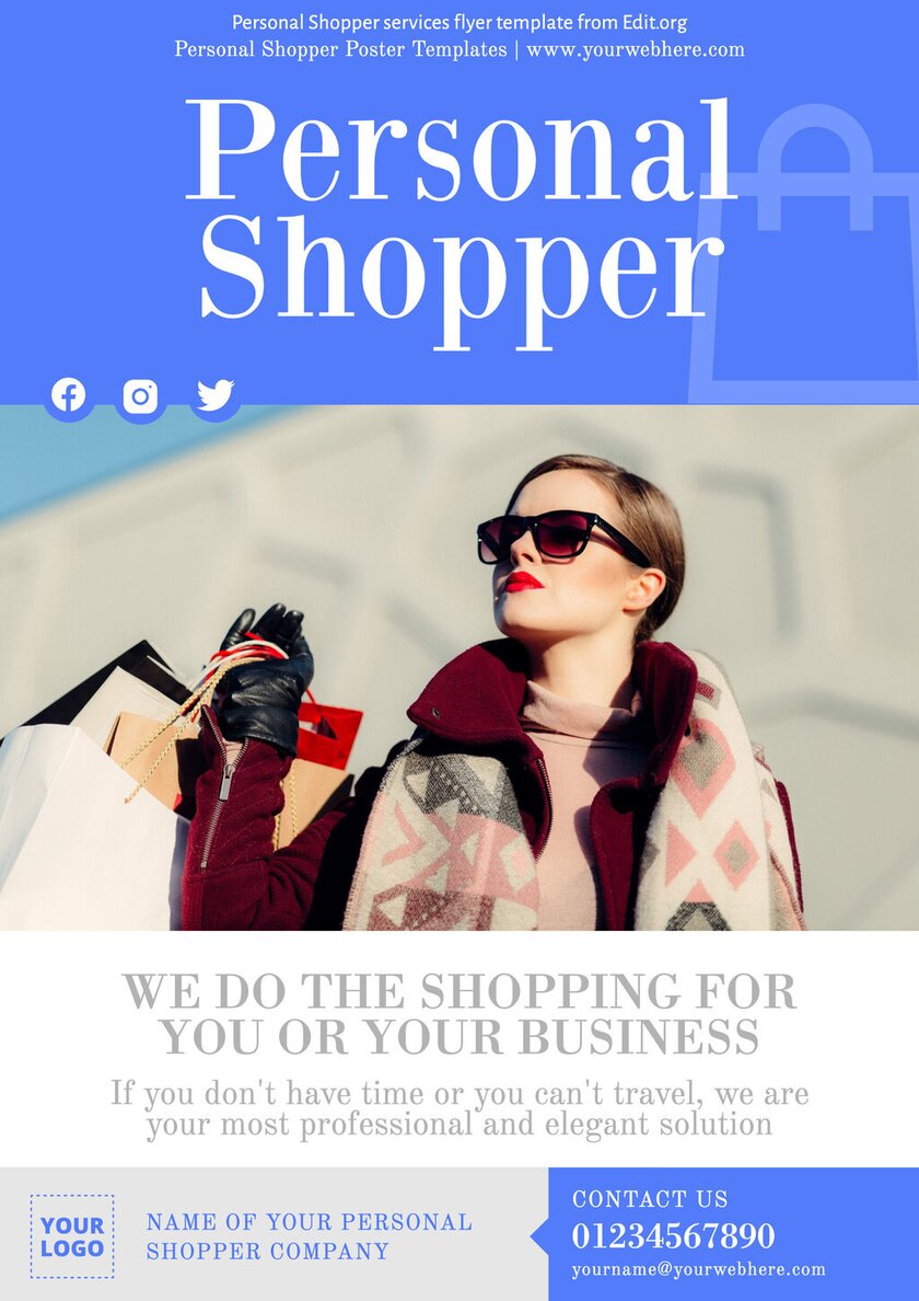 Customizable Personal Shopper online poster template
