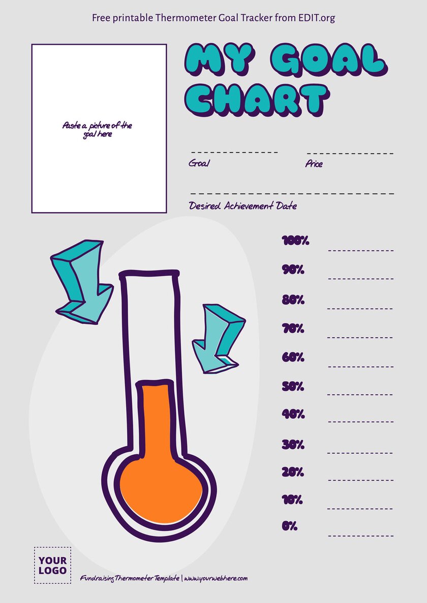 Free thermometer template for goals
