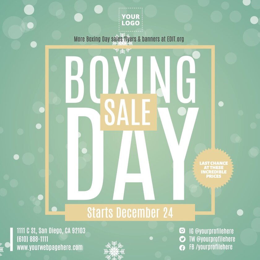 Free boxing week flyers to customize online