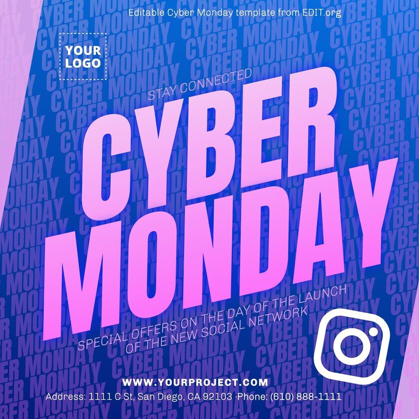 Customizable Cyber Monday banner template