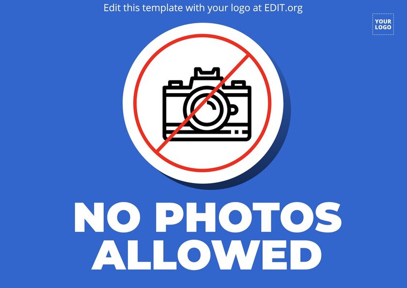 Editable no photos during ceremony sign