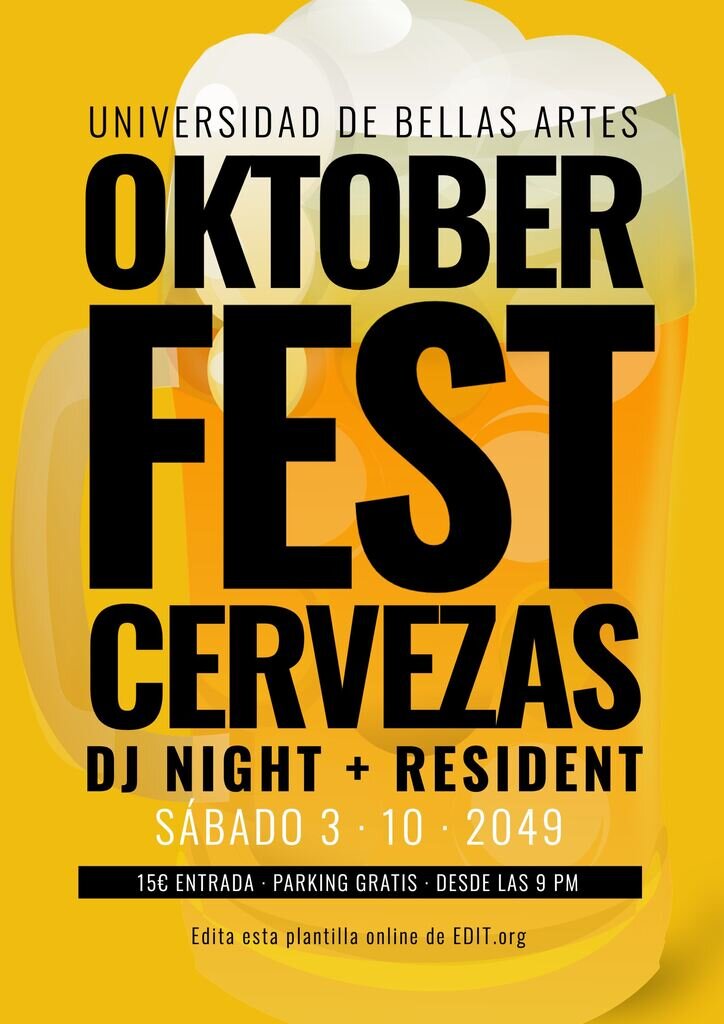 Cartel editable fiesta Oktoberfest para imprimir