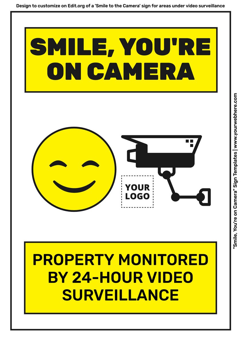 smile cctv sign