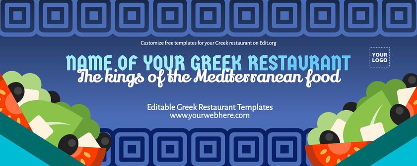 Editable Greek Restaurant banners for offers and promotions
