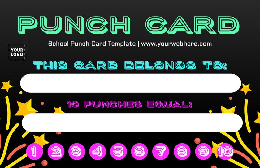 Customizable hole punch cards template for kids