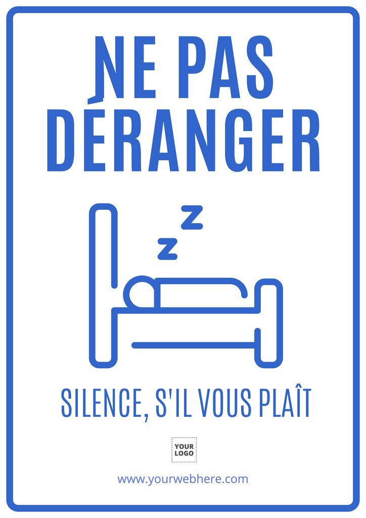 Design éditable de panneau pour ne pas déranger durant le sommeil