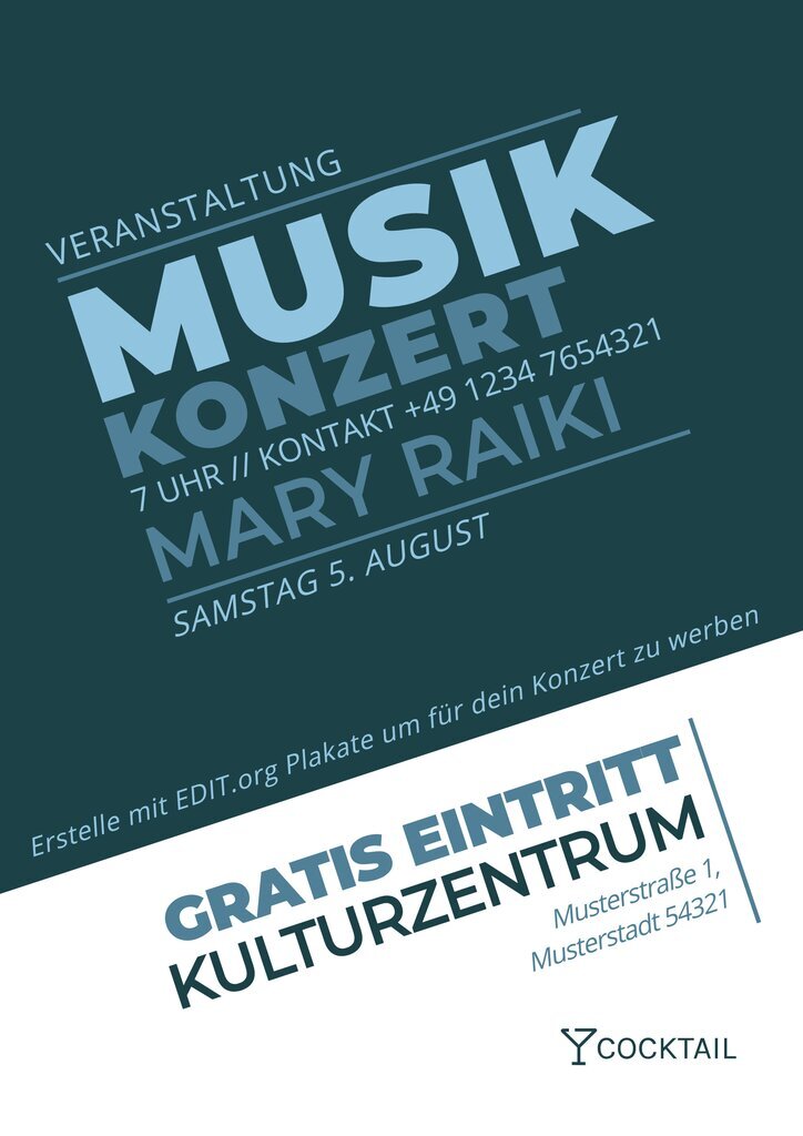 Konzertplakate kostenlos online bearbeiten