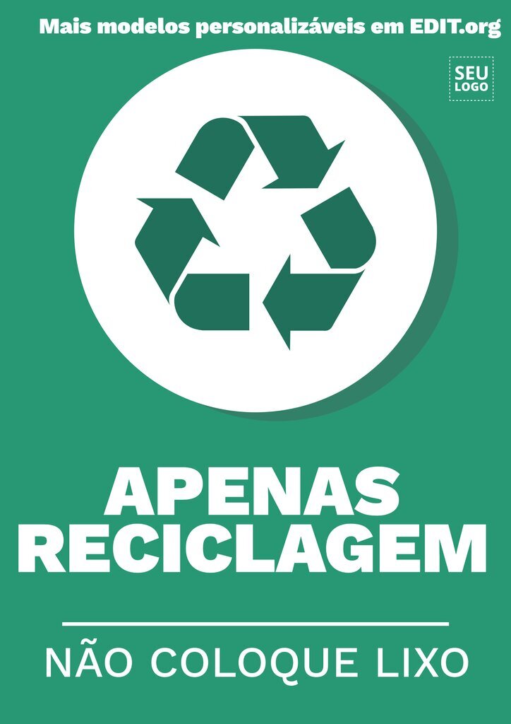 Banner editável online para criar cartazes sobre reciclagem