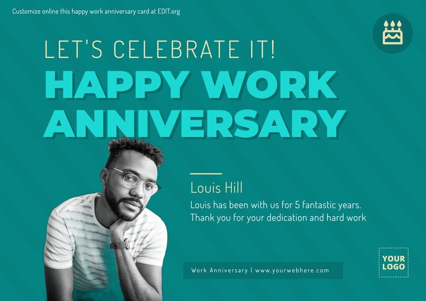 Work Anniversary Card Templates To Customize