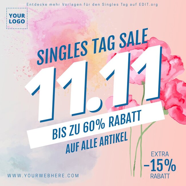 Editierbare OnlineDesigns für den Tag der Singles