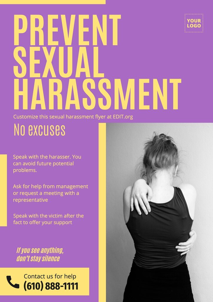 Customizable anti sexual harassment poster