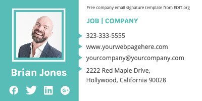 Free Outlook email signature template