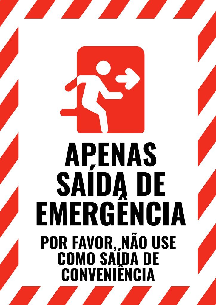 cartaz de saída de emergência gratuito