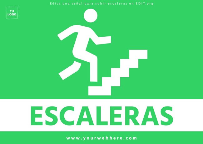 Plantillas editables de señalización para escaleras