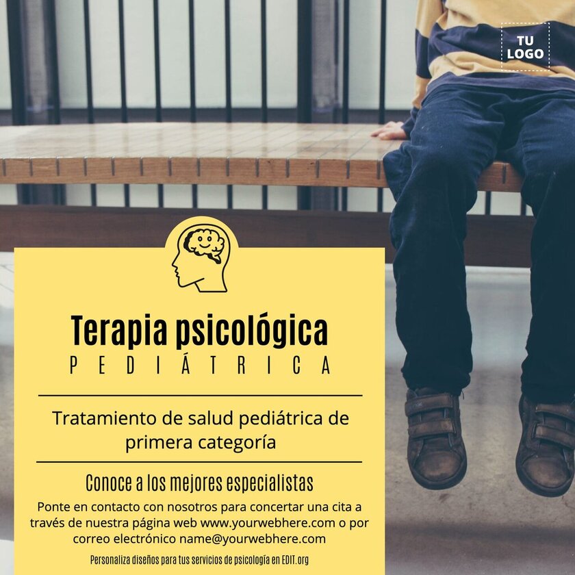 Plantilla de banner para psicología pediátrica