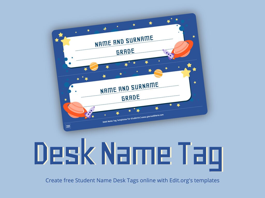 Editable Desk Name Tags For Students