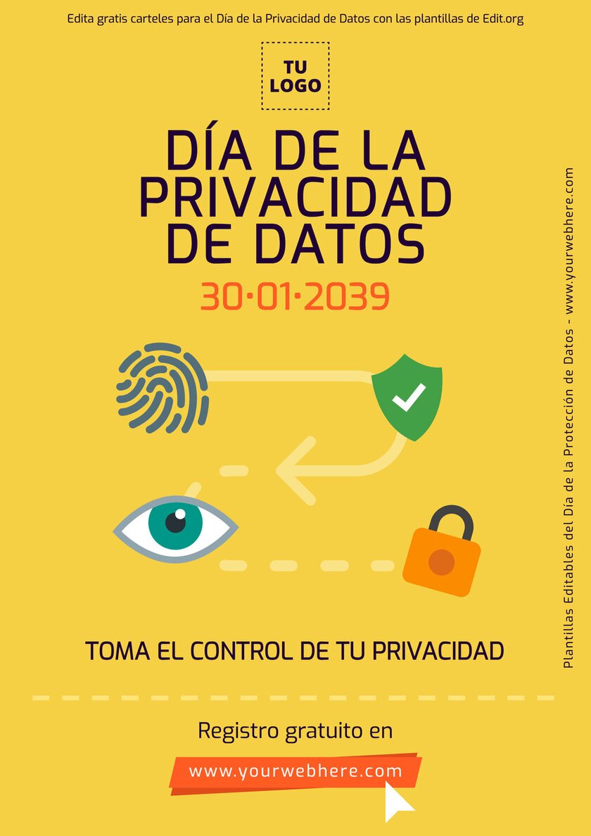 Diseña pósters sobre el Día Mundial de la Privacidad de los Datos
