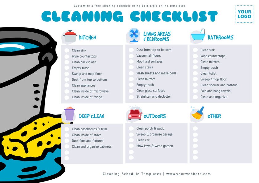 Company daily cleaning checklist printable