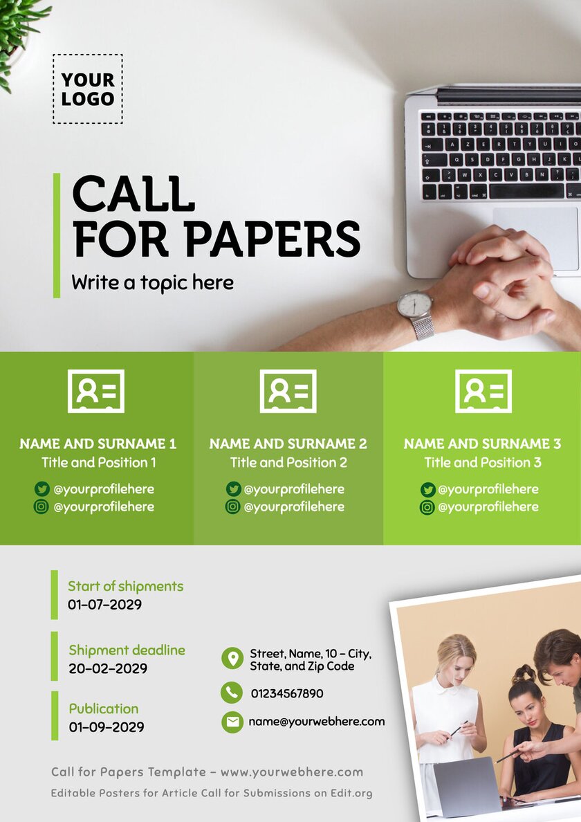Create free call for papers poster designs