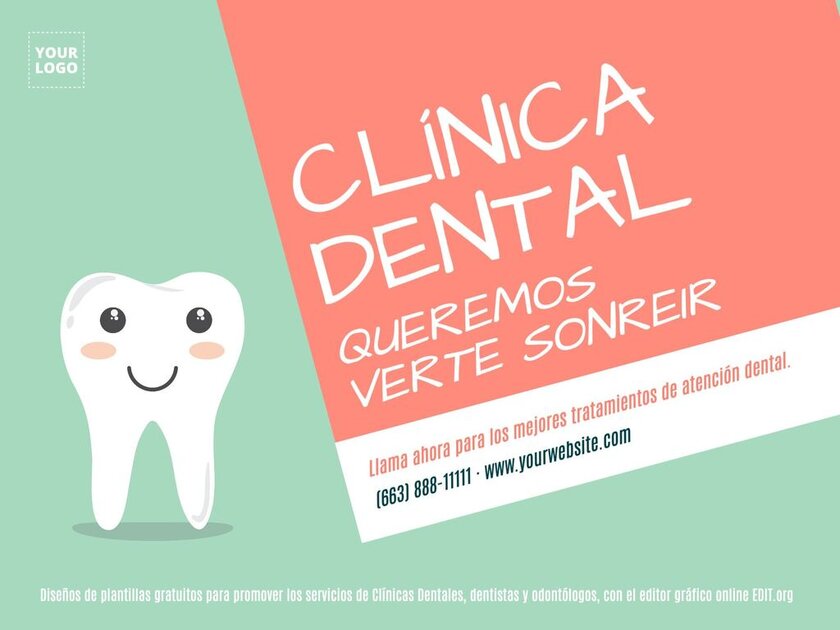 Cartazes editáveis para divulgar Clínicas Odontológicas