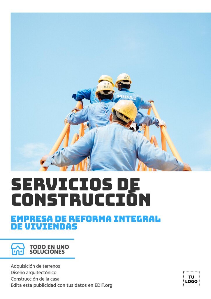 Cartel publicidad para empresas constructoras