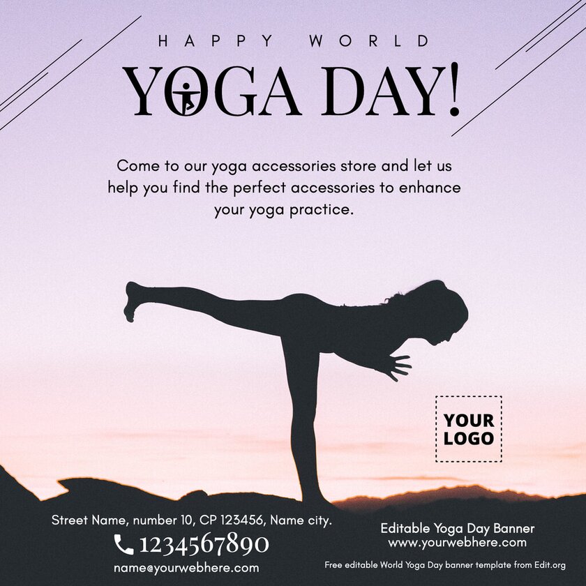 Customizable poster on World Yoga Day online
