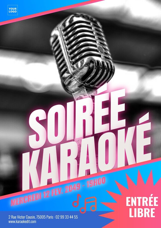 Modèles de prospectus modifiables pour promouvoir des soirées karaoké