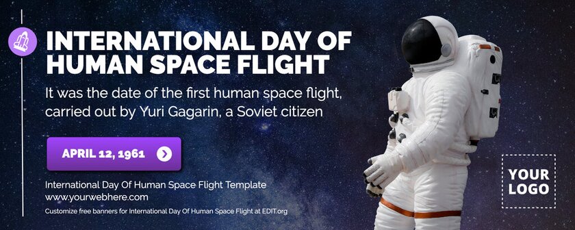 Customizable banner on International Day of Human Space Flight History