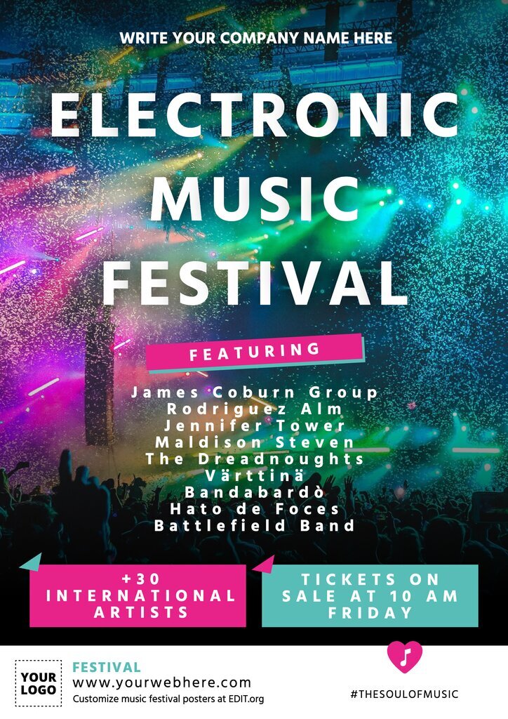 Editable Music Festival poster templates