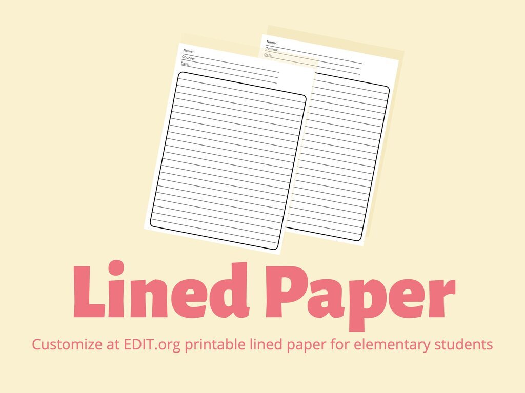 Free Elementary Lined Paper To Print