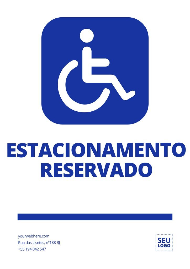 Rótulo para editar online para vaga reservada para pessoas em cadeiras de rodas