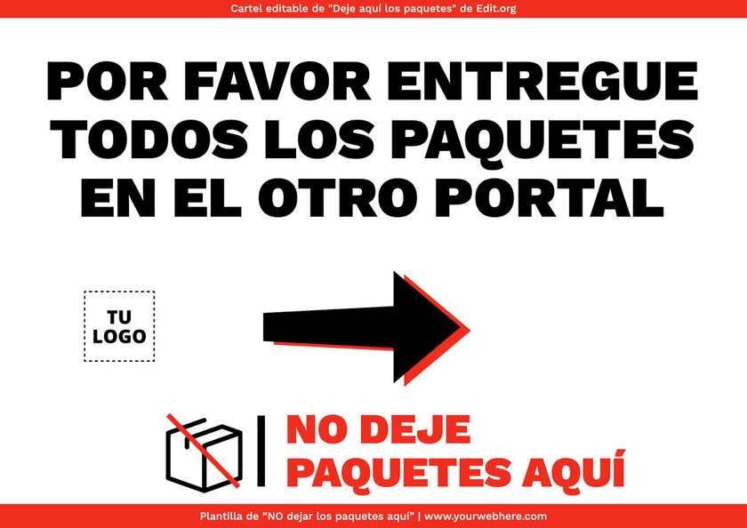 Señales para dejar paquetes en otro portal