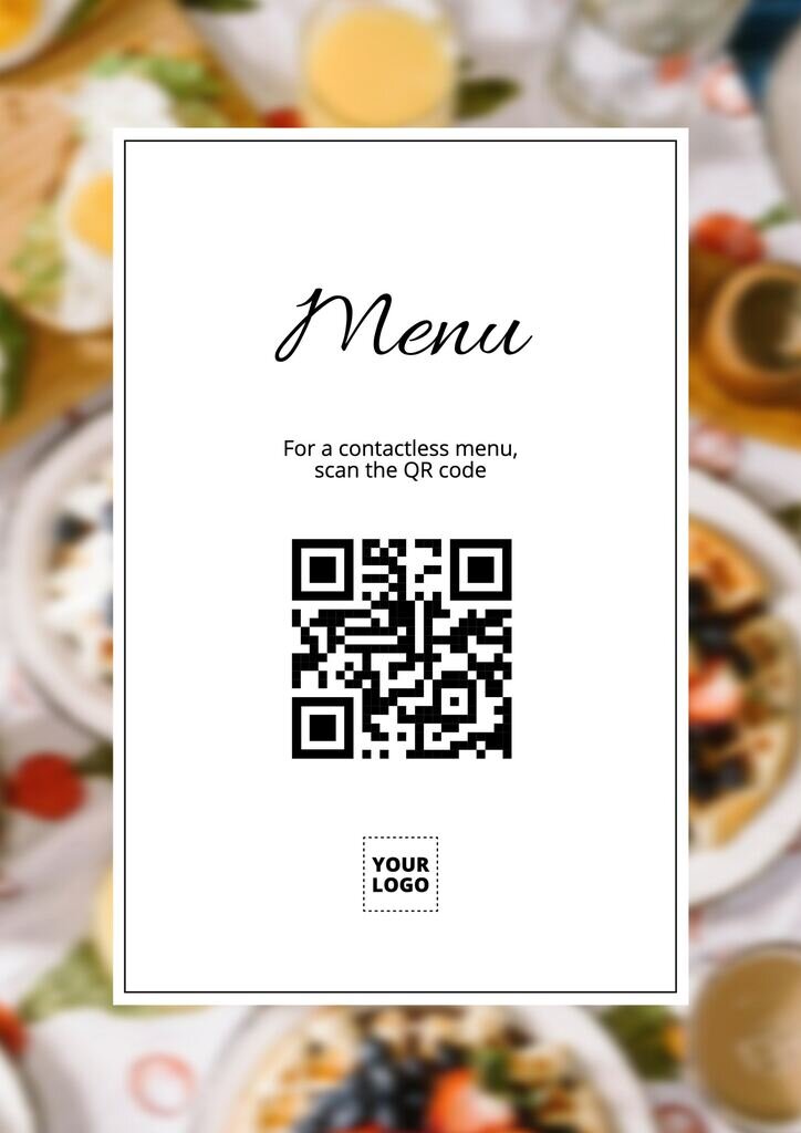 Modello editabile per inserire il tuo codice QR per i menu di ristorante
