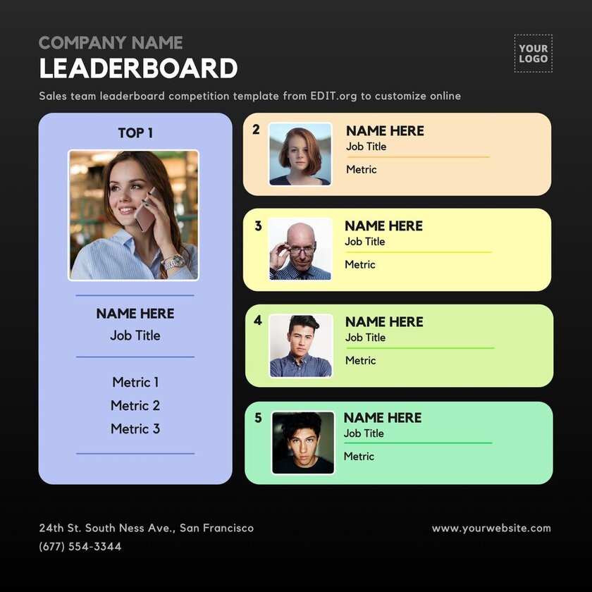 Free Leaderboard Website Template