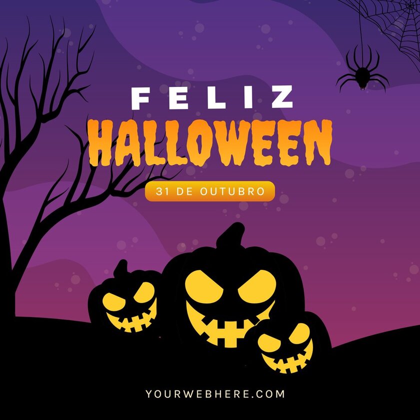 Flyer para festas de halloween totatmente personalizável online