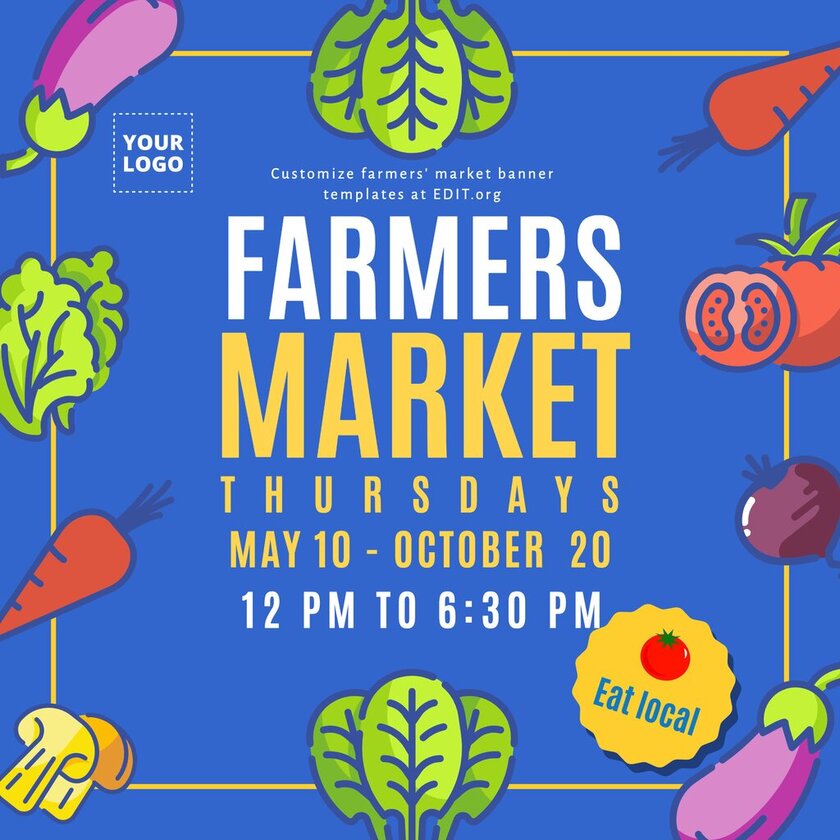 Customizable banner to promote farmers' markets