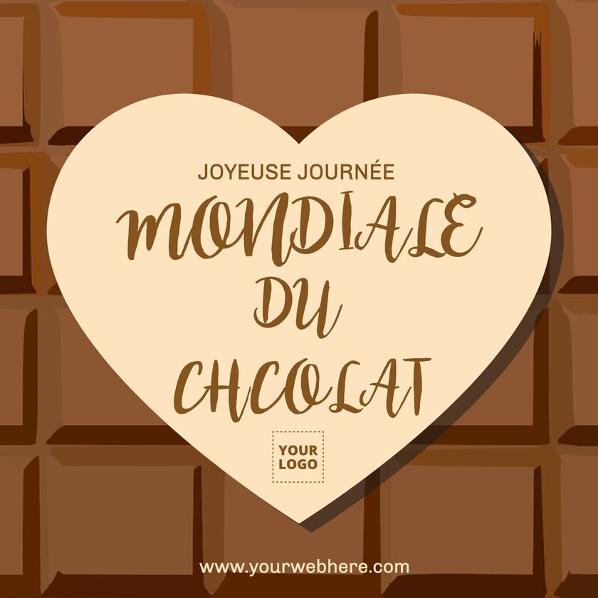 affiche pour journée mondiale du chocolat avec un coeur