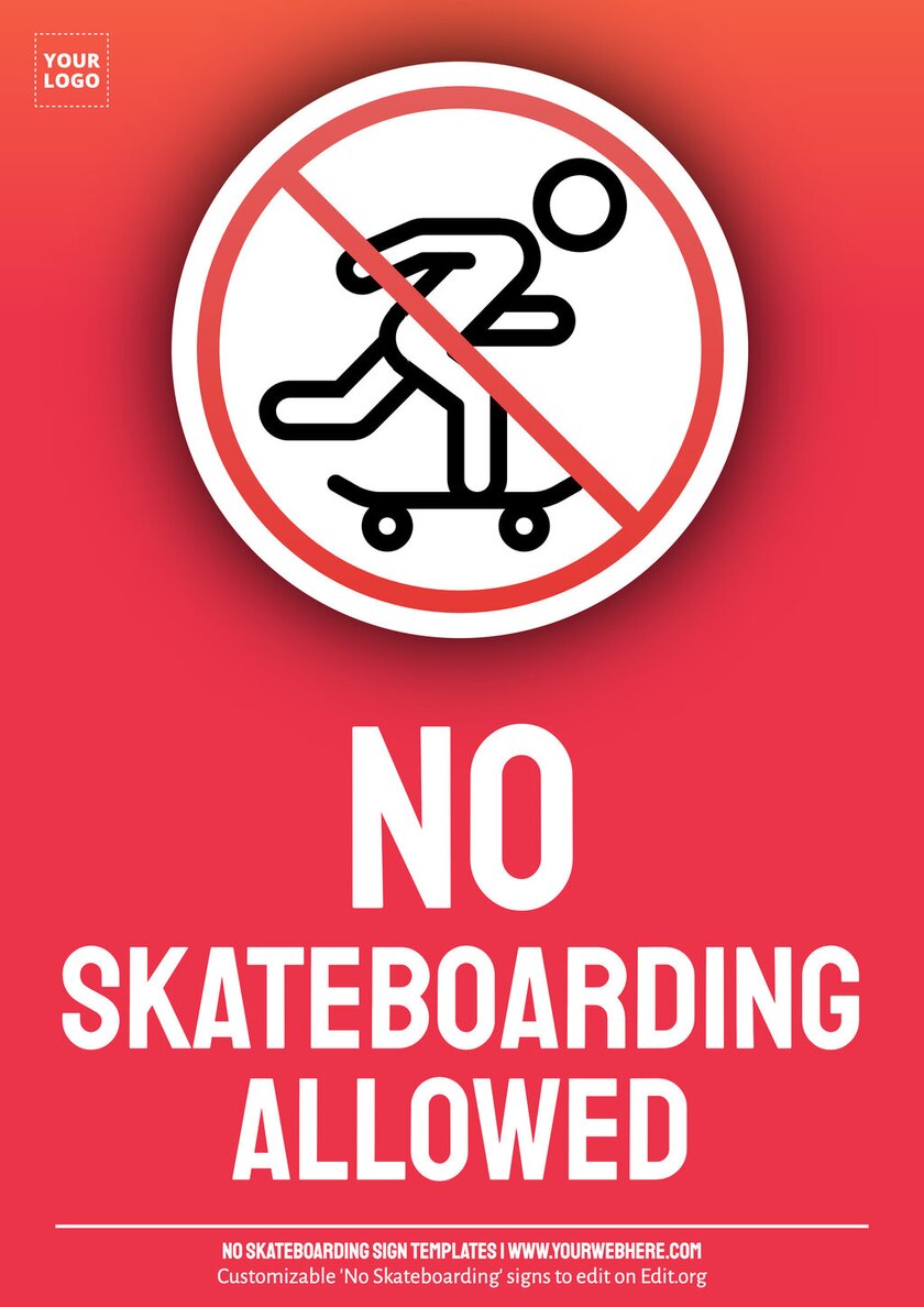 No skateboarding allowed signs for companies to customize