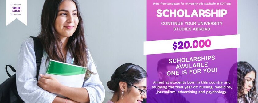 Editable banners and flyers for college scholarship