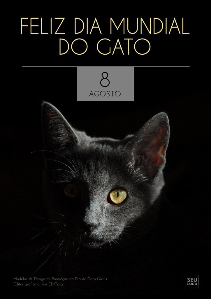 Design de template para o Dia do Gato para editar online grátis