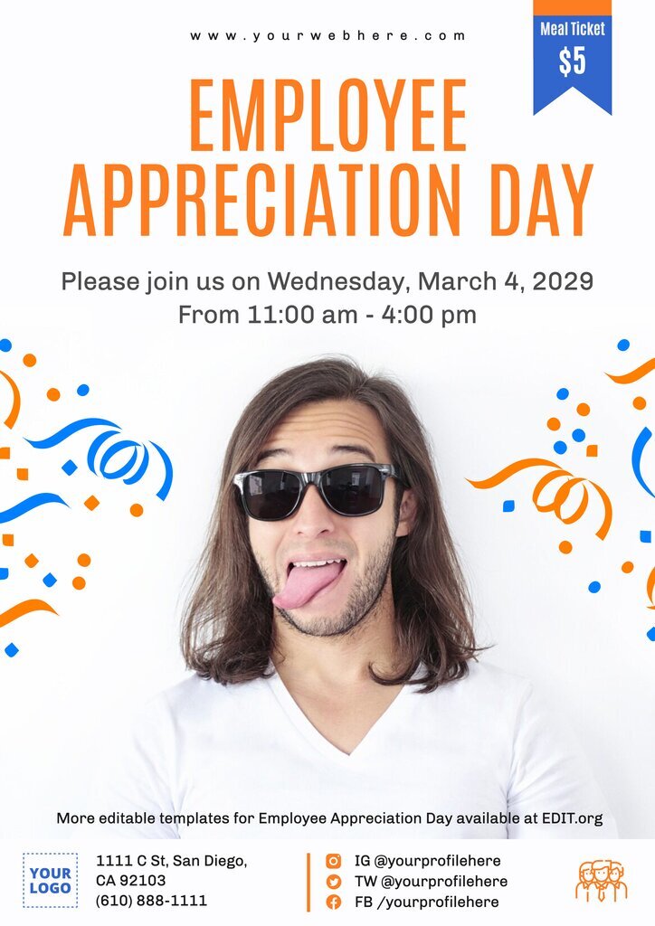 Employee Day poster to customize and print