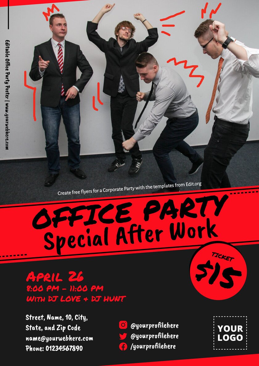 Printable corporate party poster design online