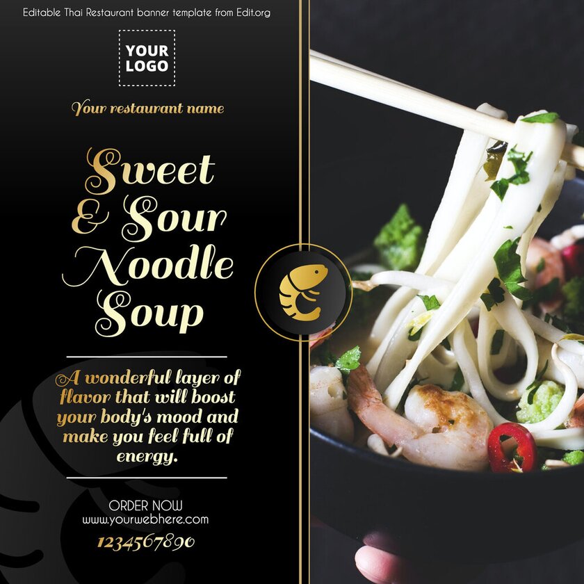 Editable thai menu template online with free templates
