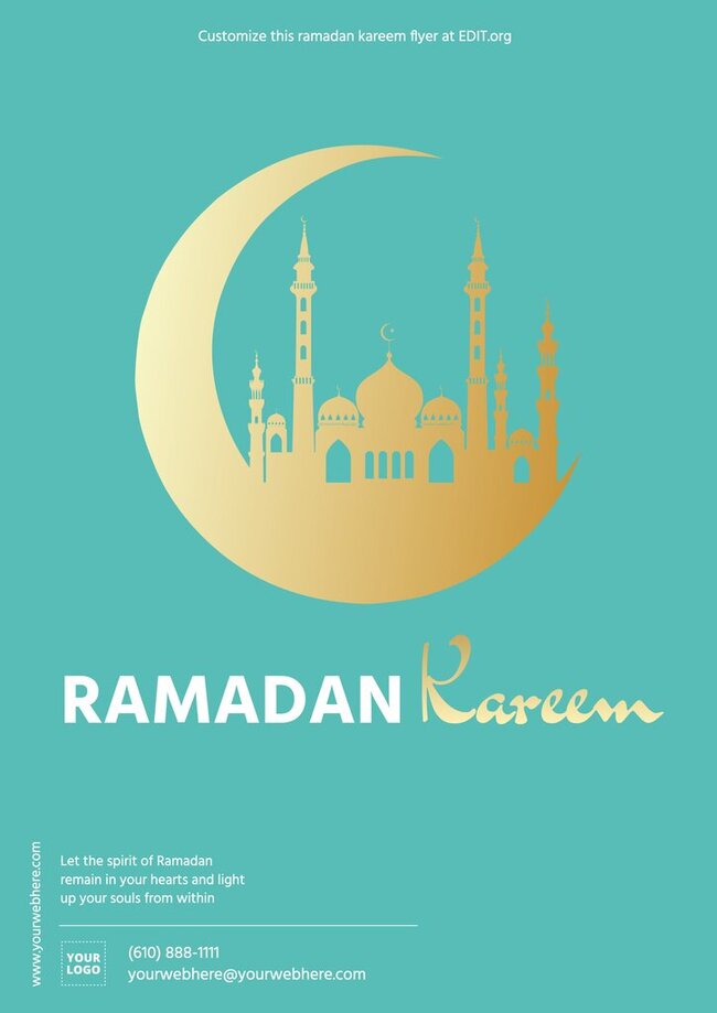 Customizable Ramadan Mubarak cards to print