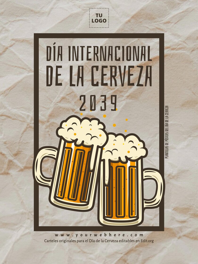 Pósters editables del Día Internacional de la Cerveza