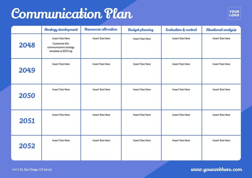 Free communication plan templates