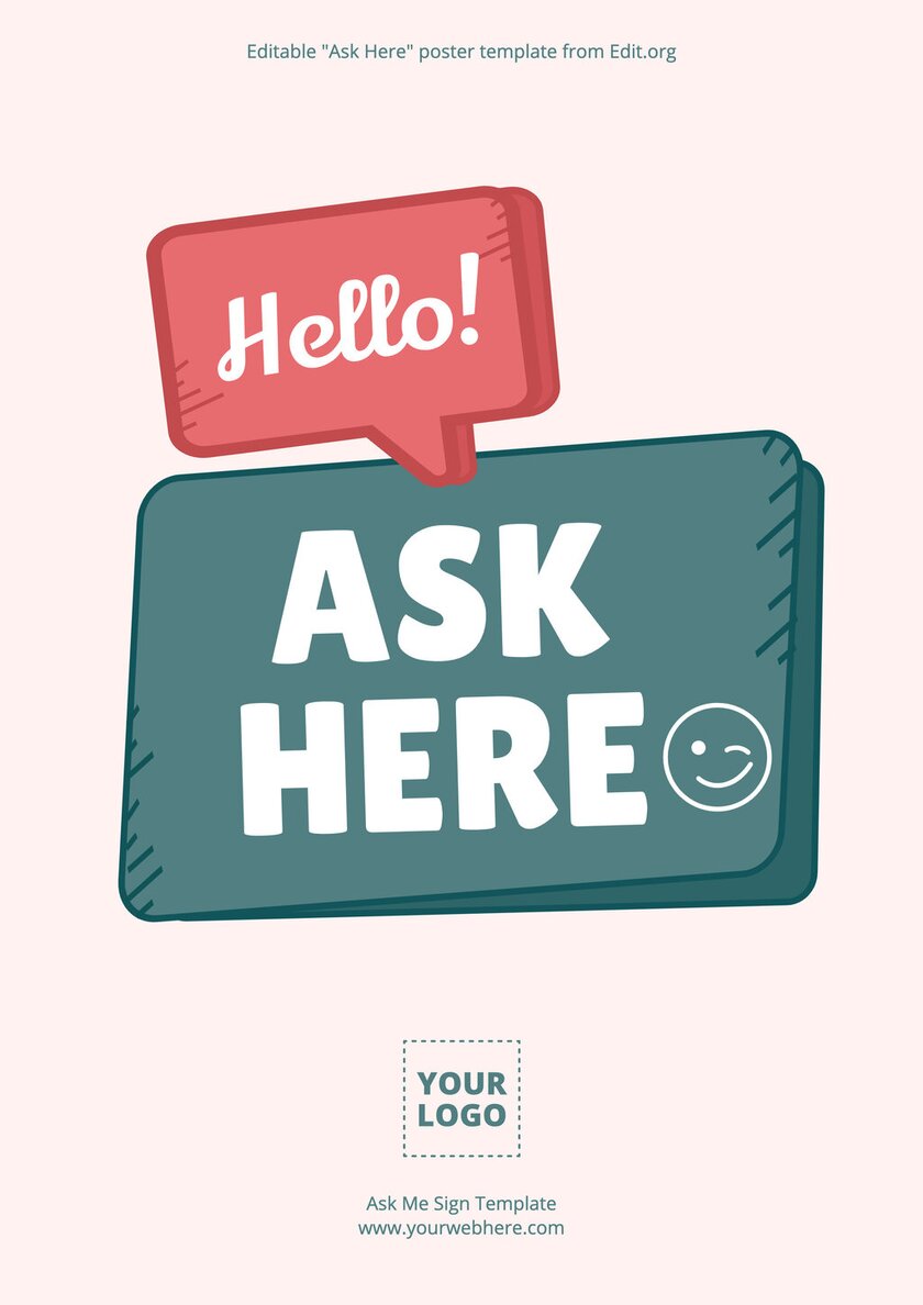 Printable Ask Here sign templates for free